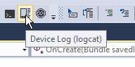 Location of Device Log tool on the toolbar