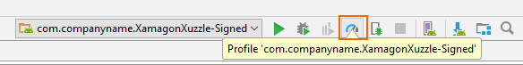 Location of the profiler toolbar icon