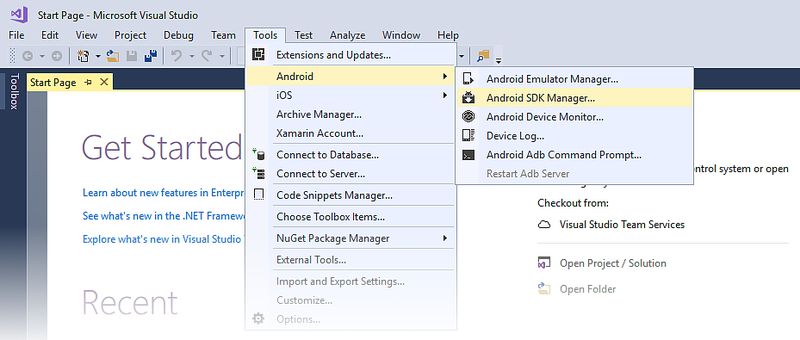 How to launch the Android SDK Manager