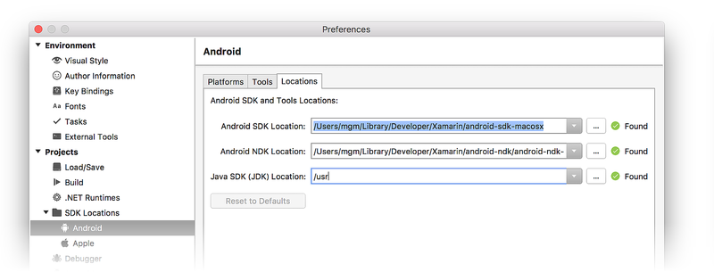 android sdk location