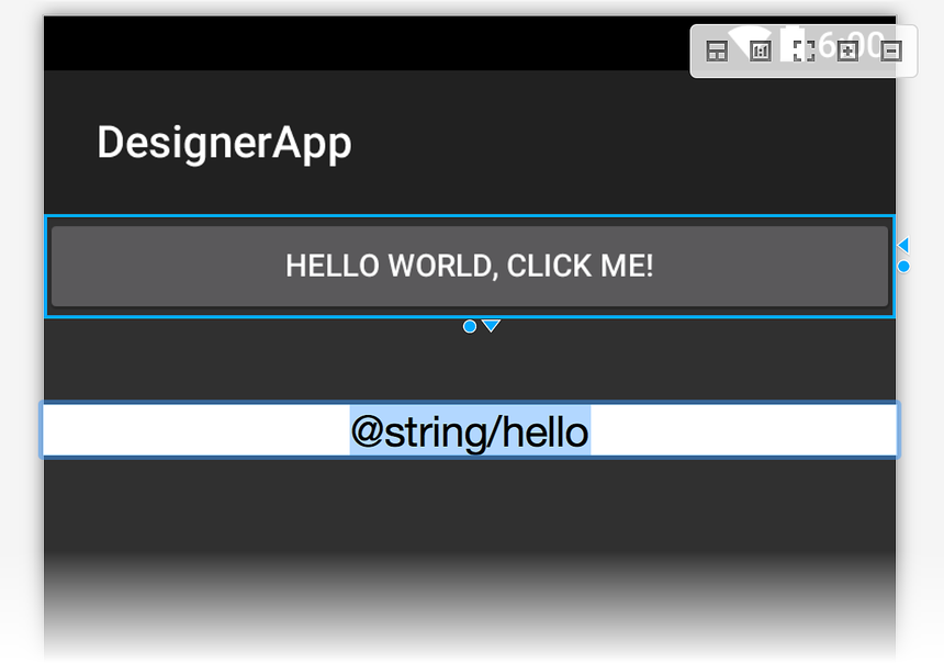 Text resource for the hello string