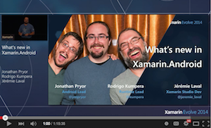 Video screenshot of What's new in Xamarin dot Android presentation.