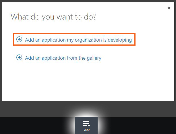 Add an application my organization is developing