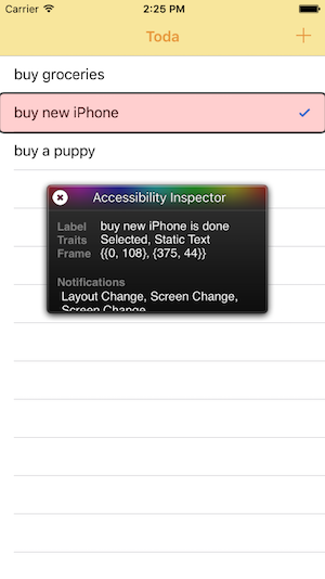 Using Accessibility Inspector