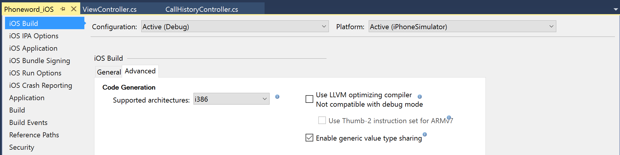 Enabling L L V M in Visual Studio.