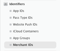 Developer Center Merchant ID selection