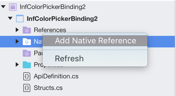 Add Native References