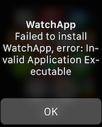 Invalid Application Executable alert
