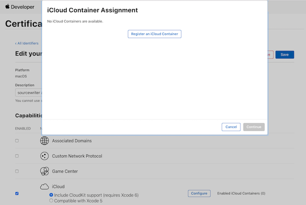 Configuring the iCloud services