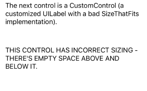 iOS CustomControl with Bad SizeThatFits Implementation