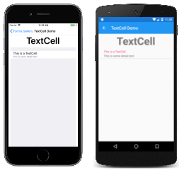 TextCell Example