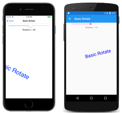 Triple screenshot of the Basic Rotate page