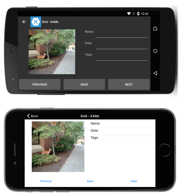 Screenshot shows Photo Application Grid in Landscape.