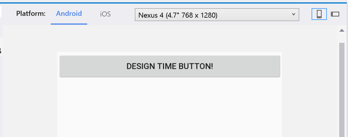 Design time data with a Button control