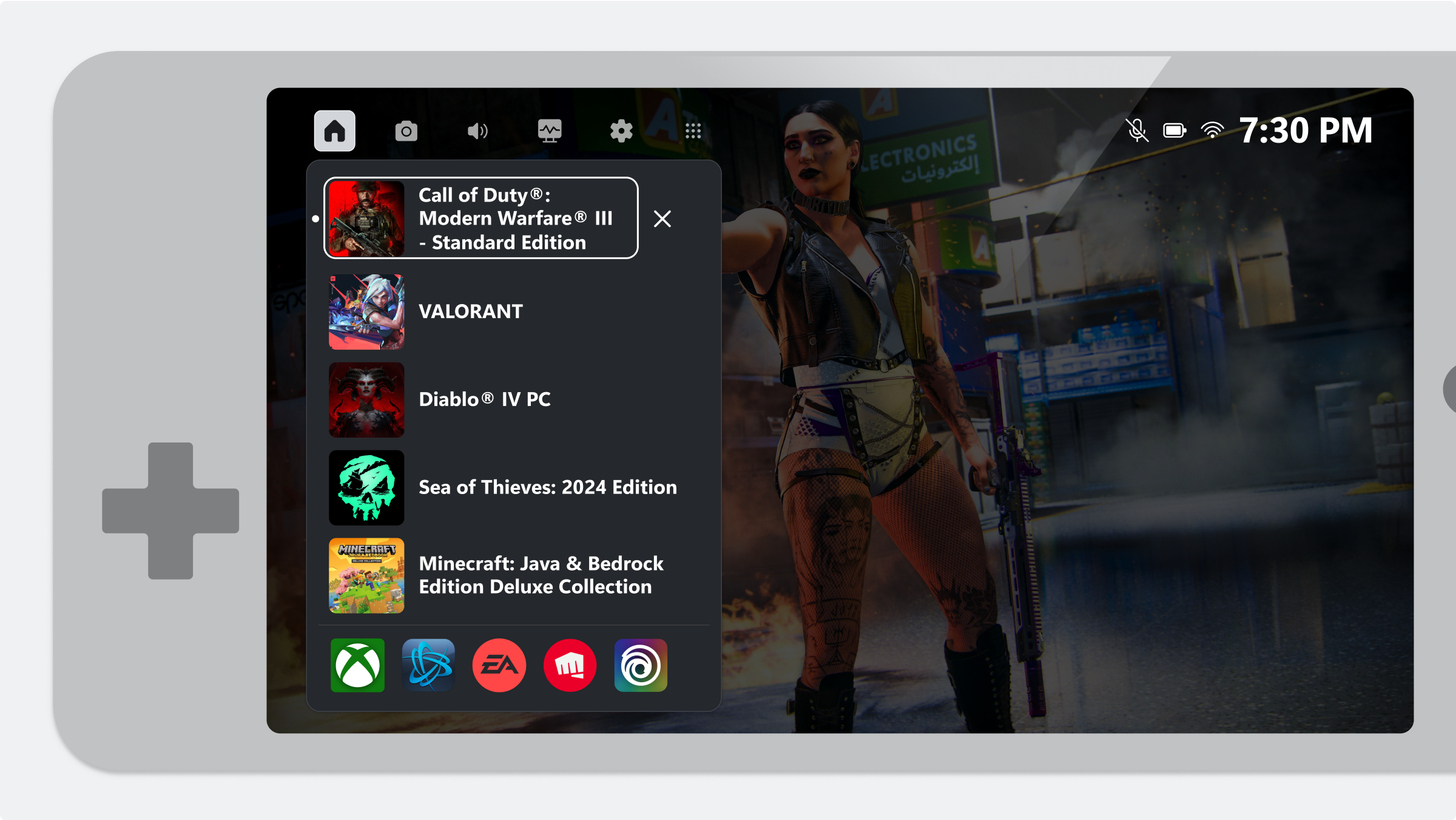 Example Jump Back In Widget open in Compact Mode