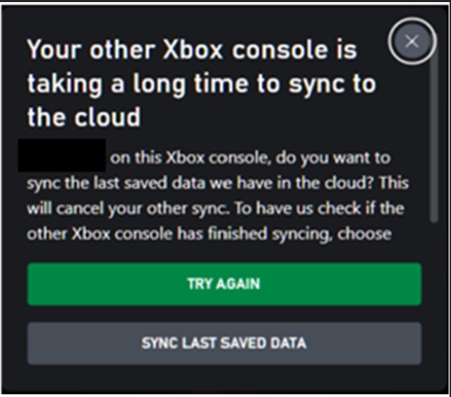 Your other Xbox console is taking a long time to sync to the cloud