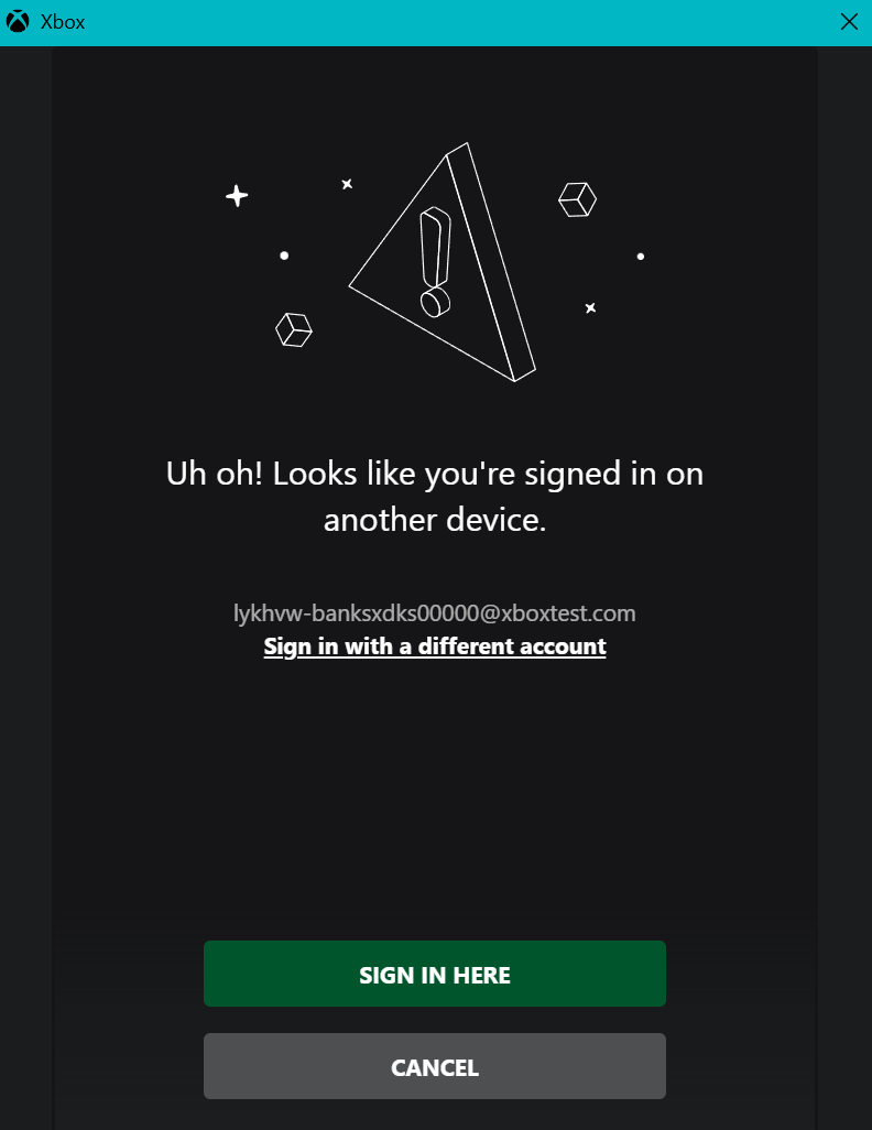 Looks like you're signed in on another device.