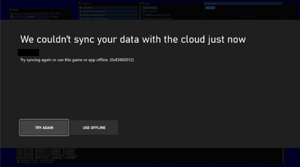 We couldn't sync your data with the cloud just now.