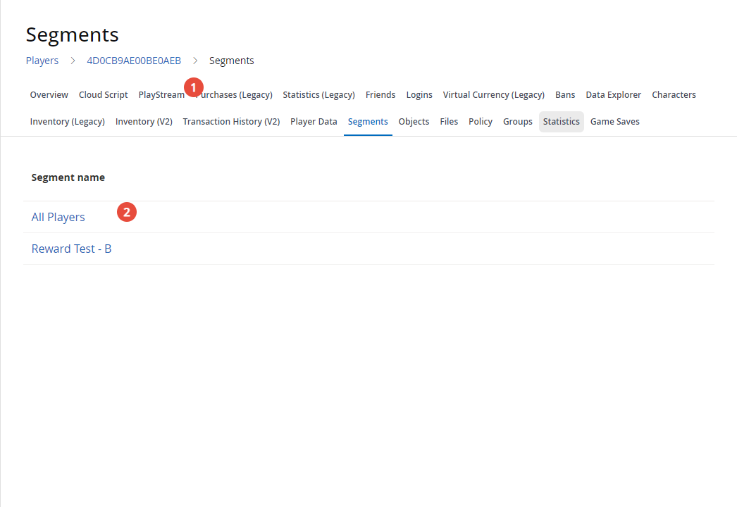 Segment Configuration - PlayFab | Microsoft Learn
