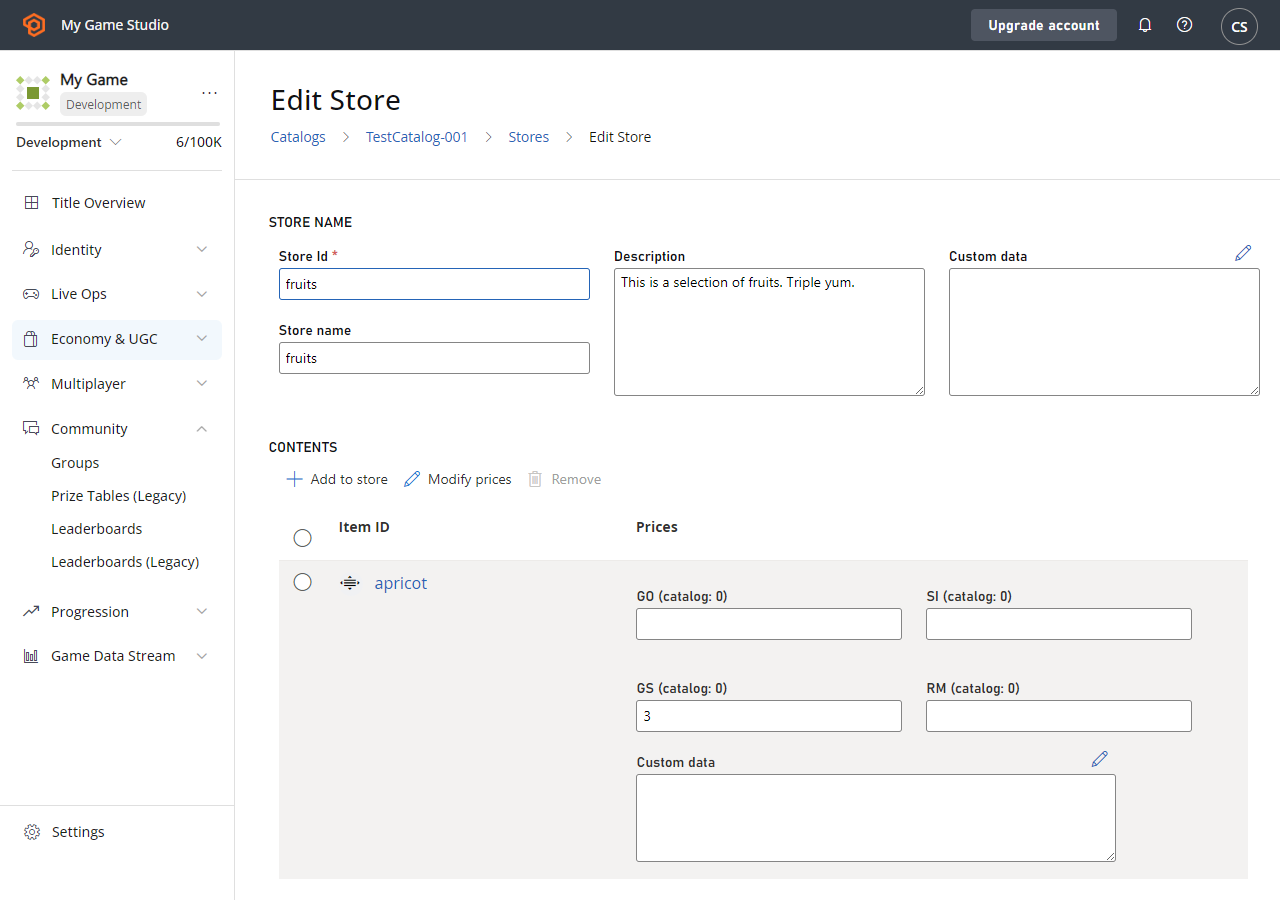 Create Store