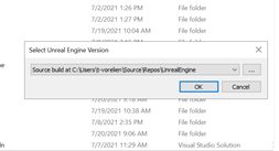 image depicting a window that says "Select Unreal Engine Version"