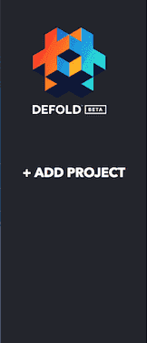 Create new Defold project