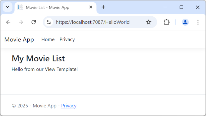 Movie List view