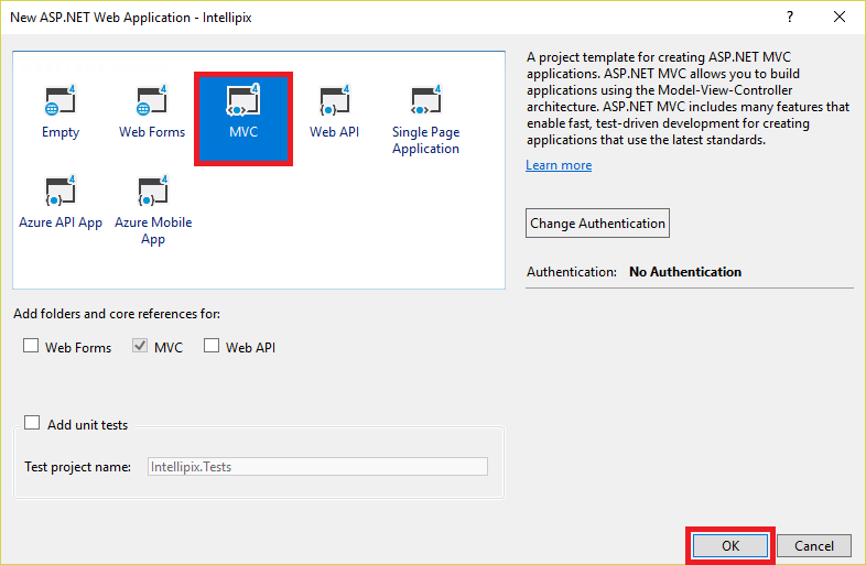 Creating a new ASP.NET MVC project