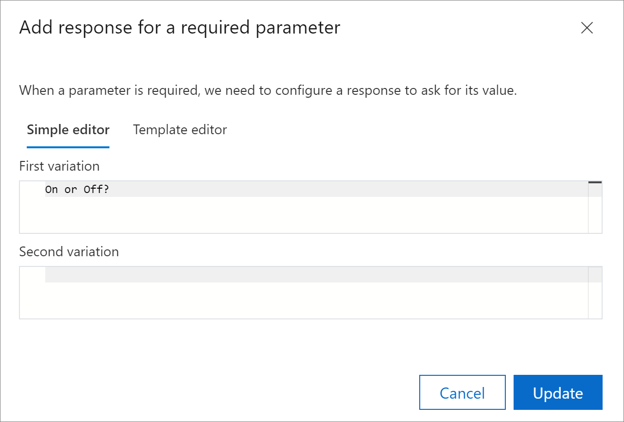 Added adding adds responses to. Required parameter missing.