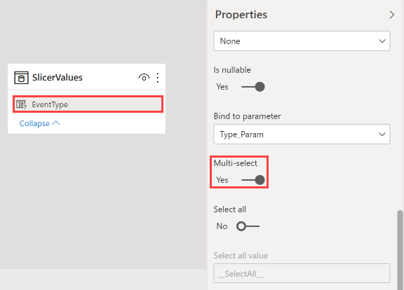 Screenshot of Model View, showing the multi-select setting.