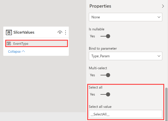 Screenshot of Model View, showing the select all setting.
