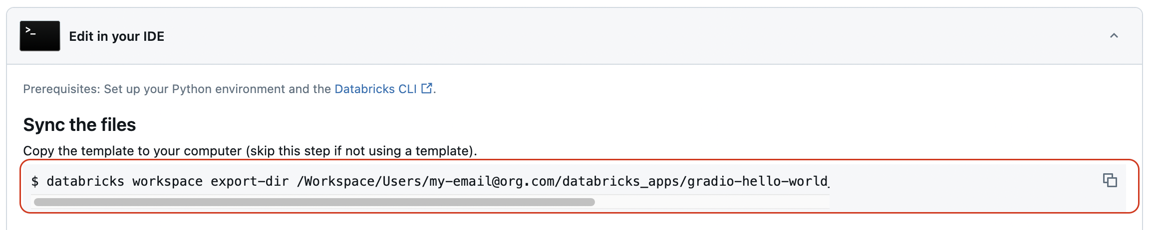 View the app details page after app creation