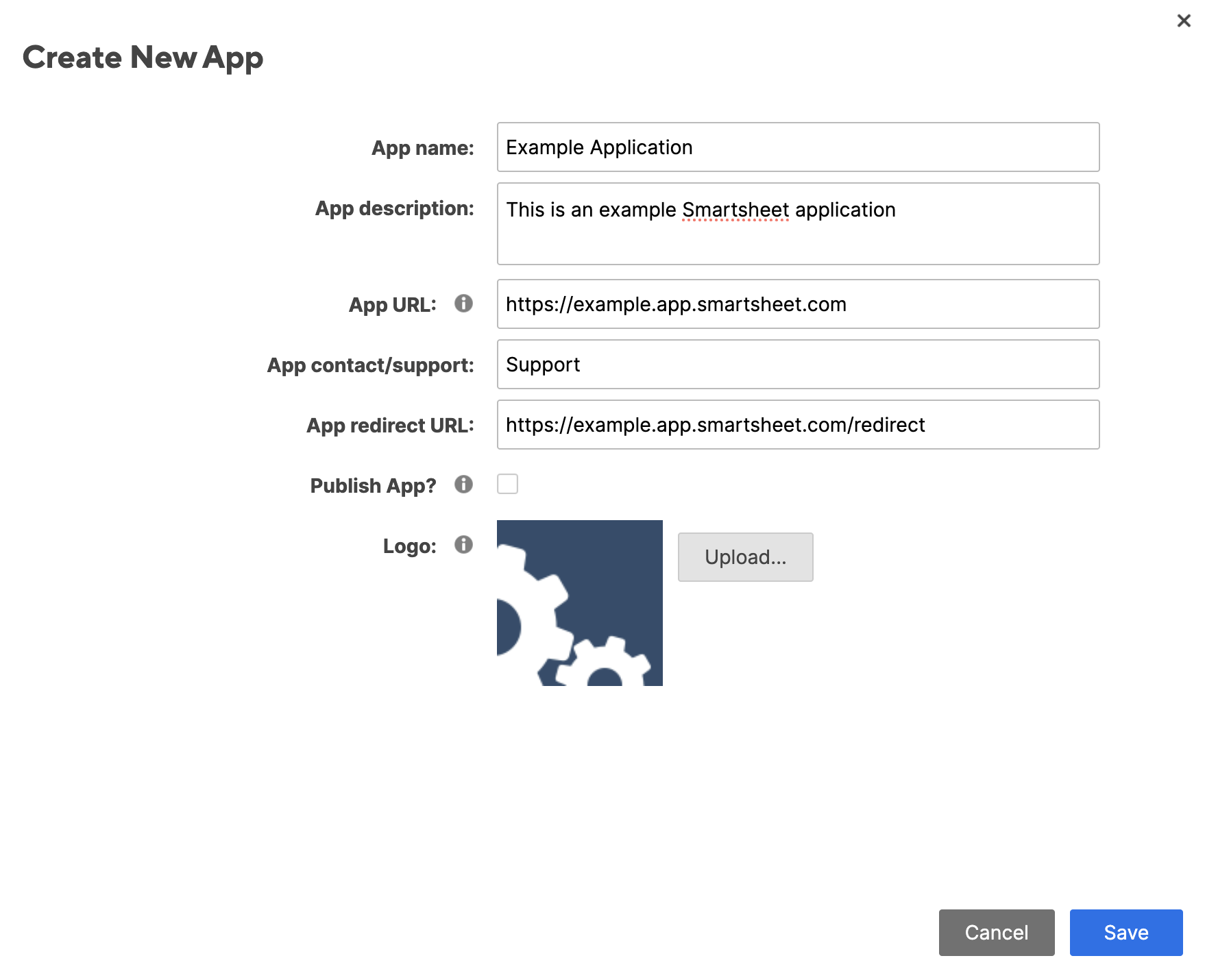 source-product-name Create New App page