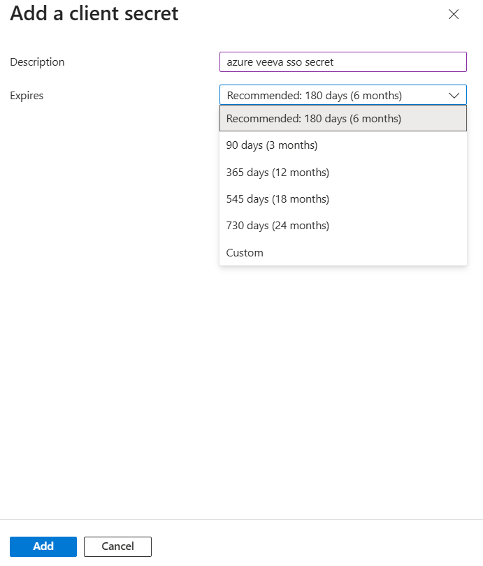 Add a client secret in Microsoft Entra ID