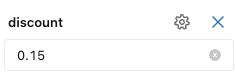 The discount parameter with a default value of 0.15.