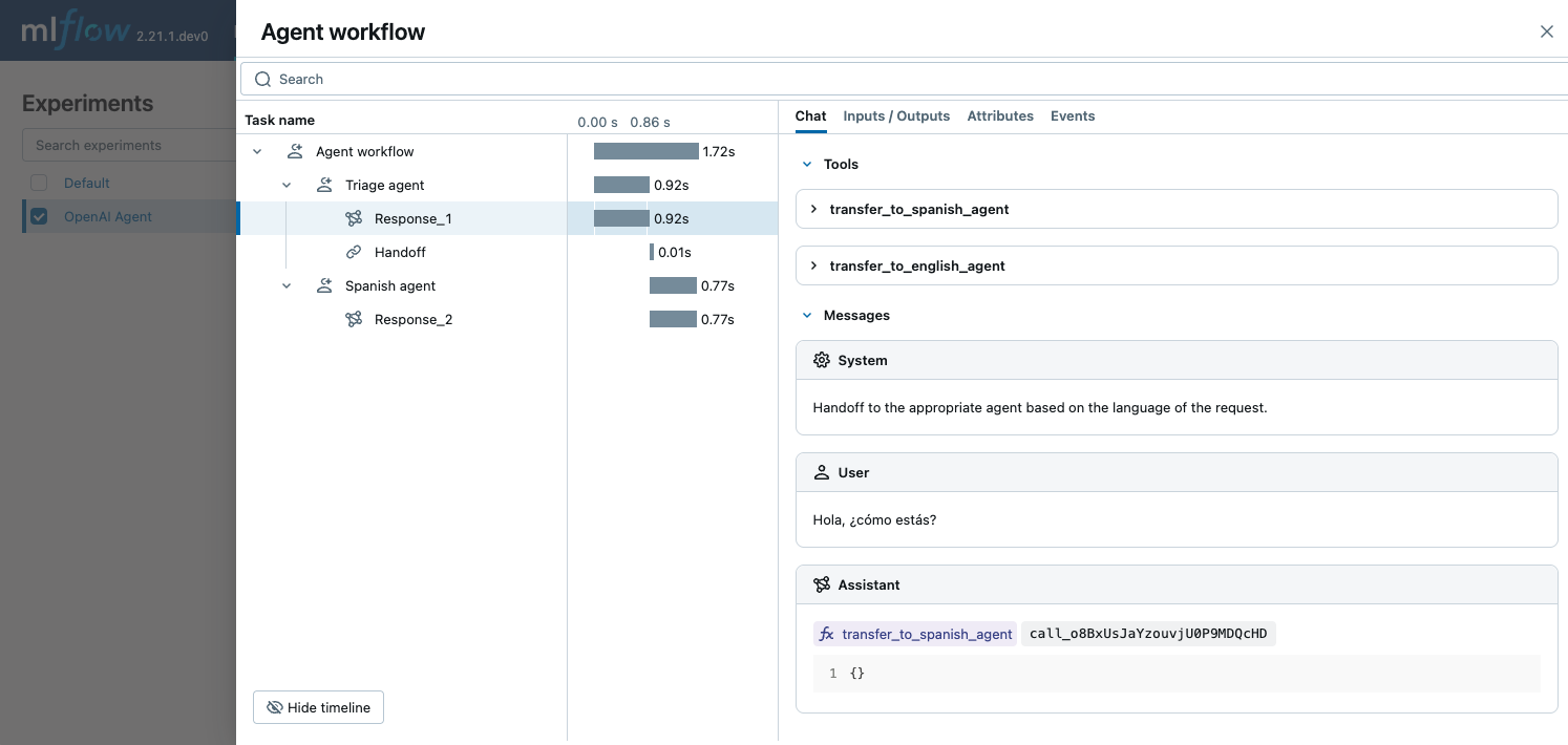 OpenAI Tracing via autolog