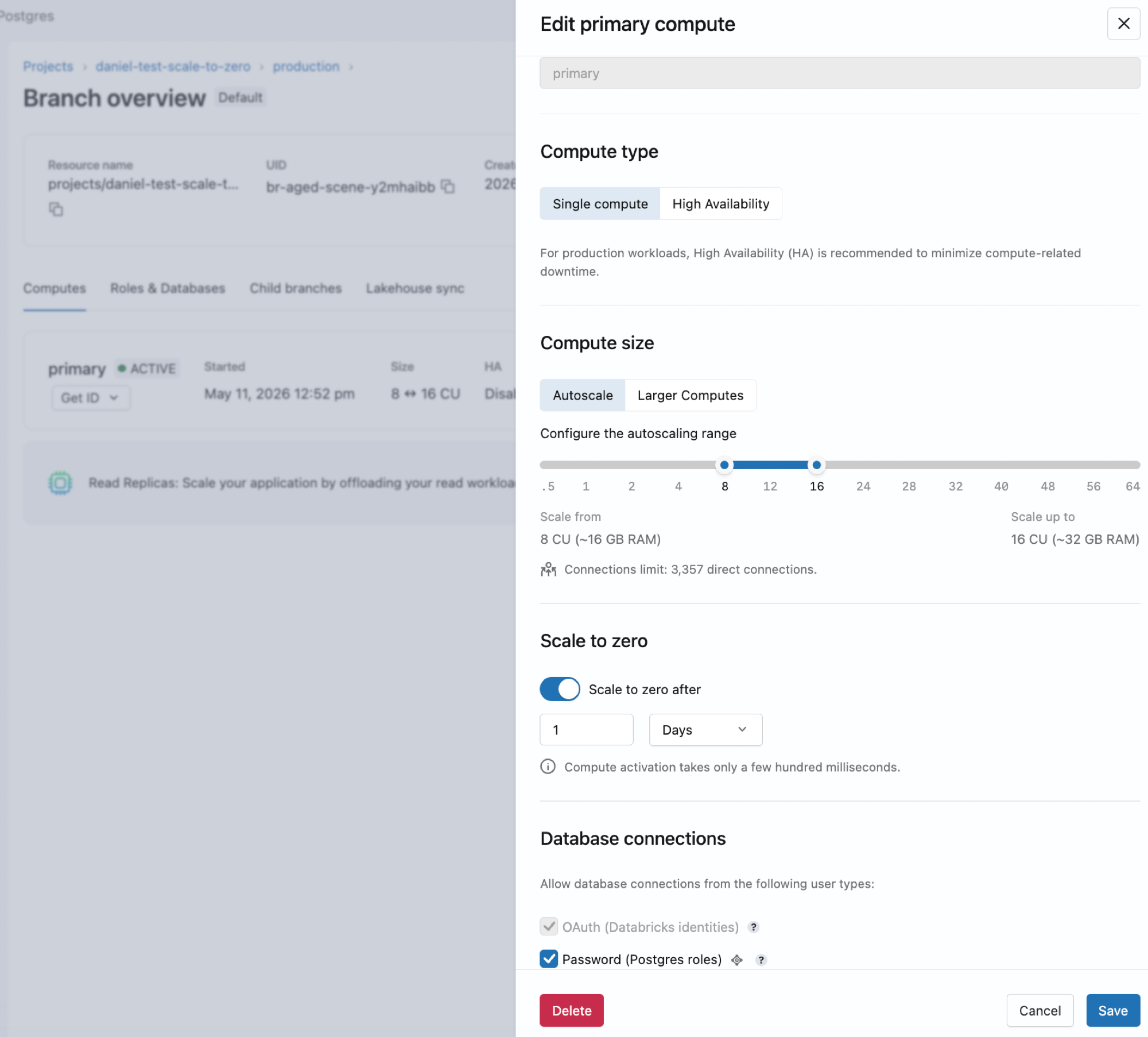 Edit a compute dialog