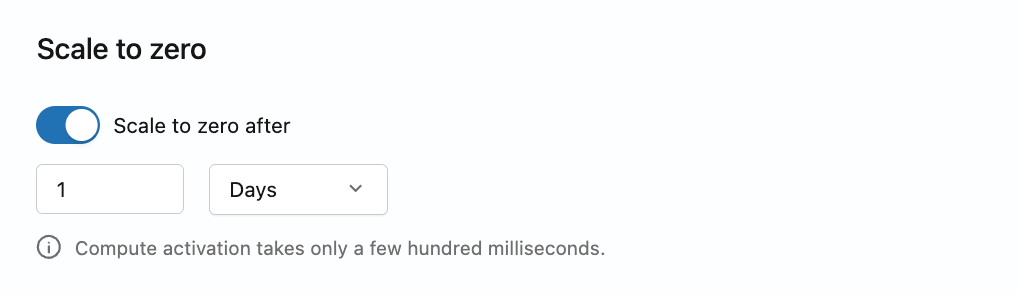 Scale to zero configuration