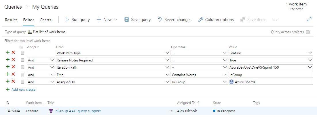 Query for work based Query work based on groups.