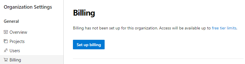 Organization settings billing Organization settings billing.