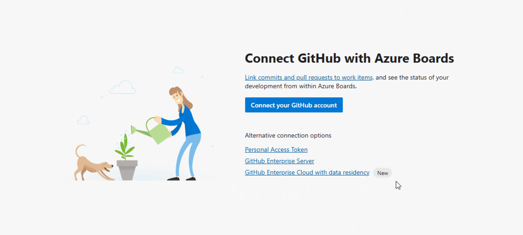 Image to show Connect GitHub with Azure Boards. Image to show Connect GitHub with Azure Boards.