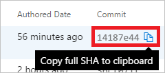 Copy 40 character commit ID