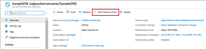 New Restore Point