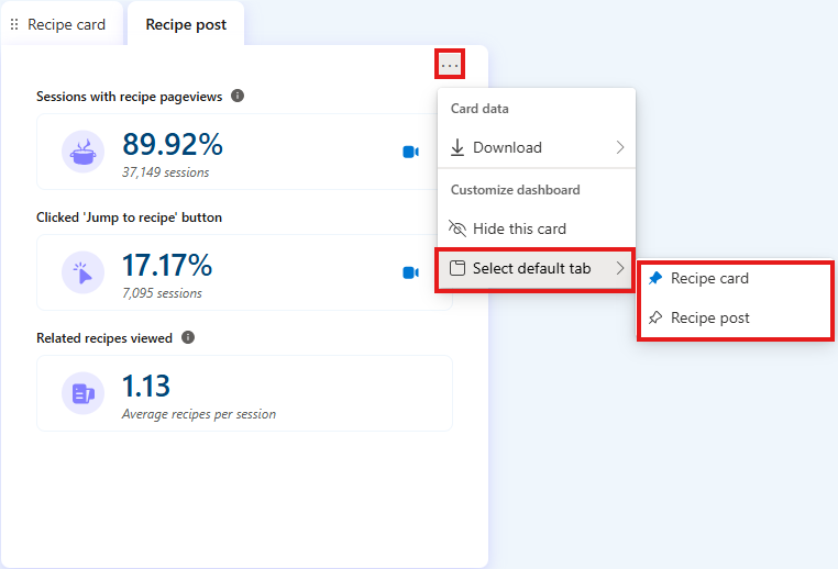 Change default tab for recipe insights.