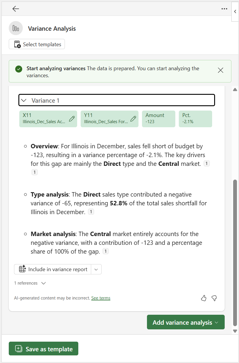 Screenshot of the expanded result showing insights.
