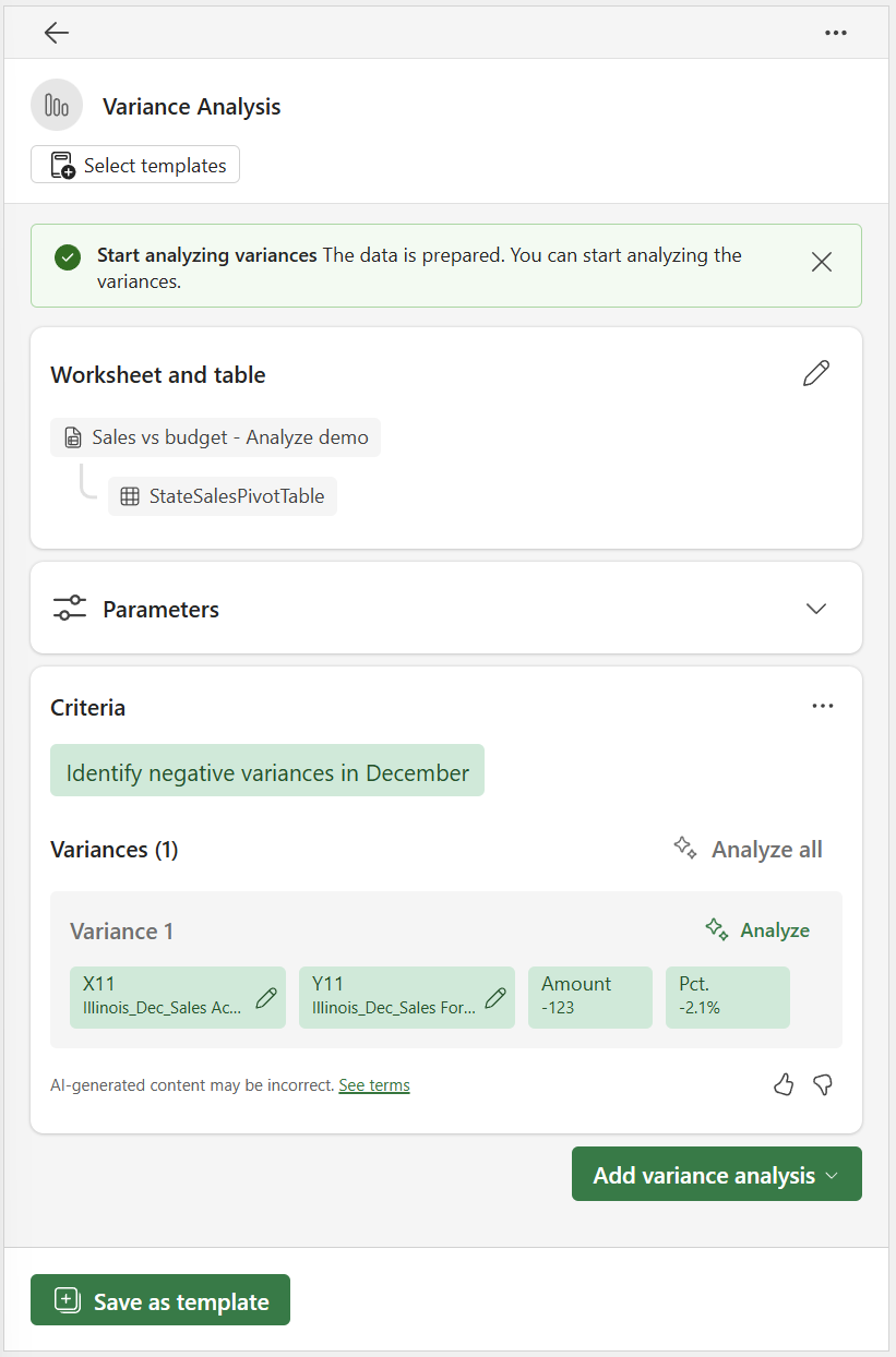 Screenshot of analyzing an individual result.