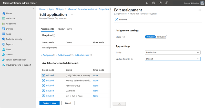 Screenshot of the required Edit assignment settings