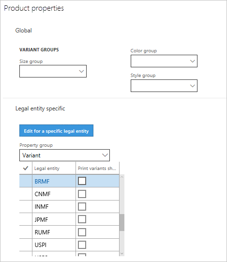 Screenshot of the View/Edit for a specific legal entity option.