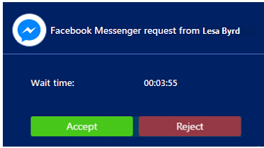 Facebook chat agent notification Facebook chat agent notification.