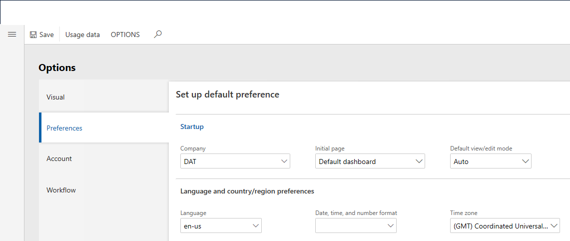 Screenshot of setting locale, date, time, and number format.